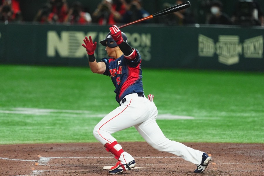 韓国戦で躍動した侍ジャパン・佐々木泰【写真:小林靖】