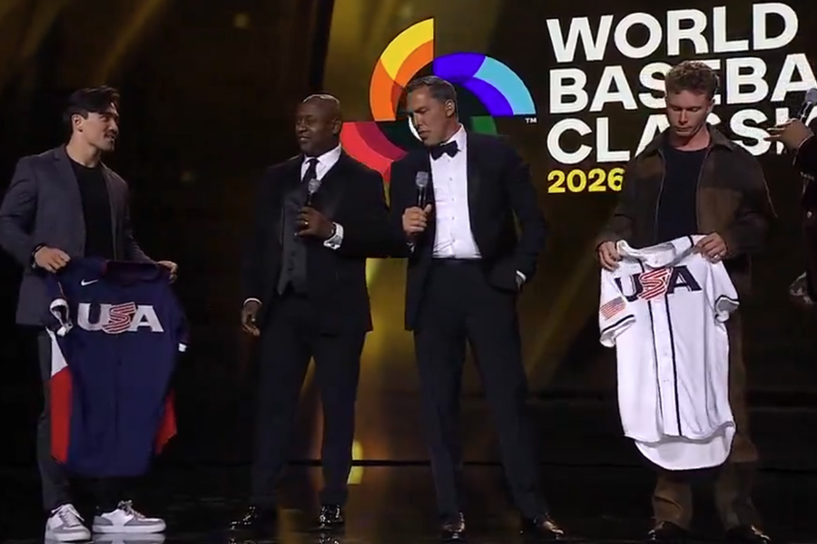 MLBアワーズで発表されたWBC米国代表のユニホーム（画像はスクリーンショット）