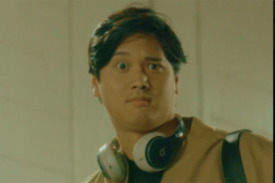 LAメディアが公開した大谷の変顔(画像はスクリーンショット)