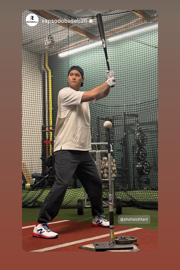 大谷翔平が公開した写真(投稿をスクリーンショット)