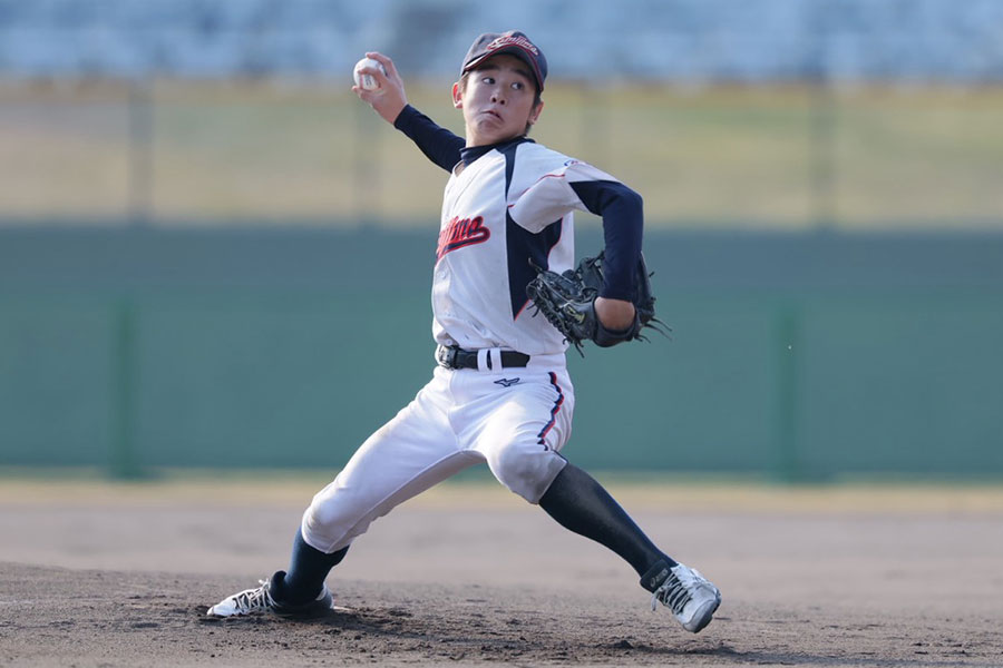 MLBカップ決勝戦に先発した大阪柴島ボーイズ・東奏佑【写真：牛島寿人】