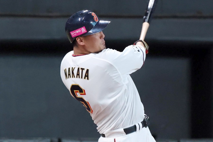 日韓ドリームプレーヤーズゲームで本塁打を放った中田翔氏【写真提供:産経新聞社】
