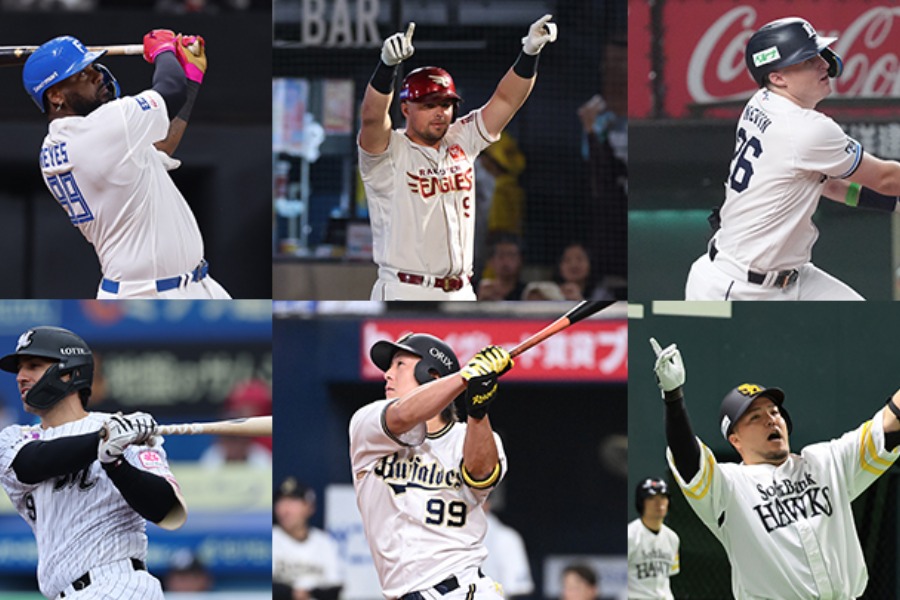 パ・リーグ6球団でチームトップの本塁打を放った選手たち【写真:球団提供】