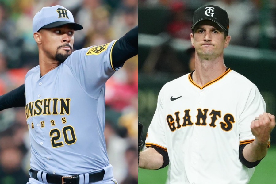 契約保留選手名簿から外れたジョン・デュプランティエ（左）とフォスター・グリフィン【写真：小池義弘、小林靖】