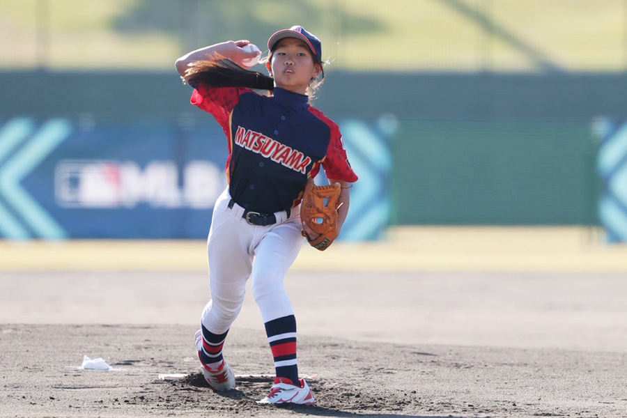 松山ボーイズの西岡莉愛【写真：牛島寿人】