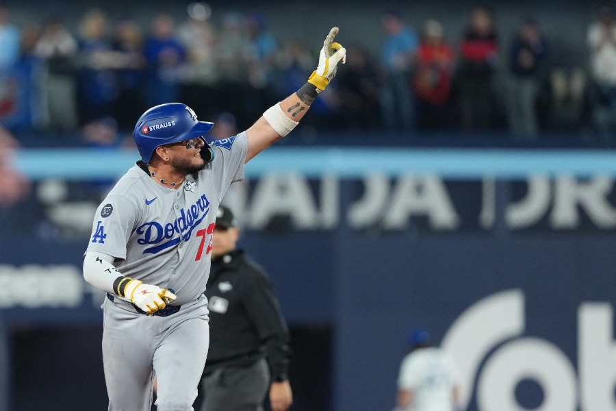 WSで本塁打を放ったドジャースのミゲル・ロハス【写真：ロイター】