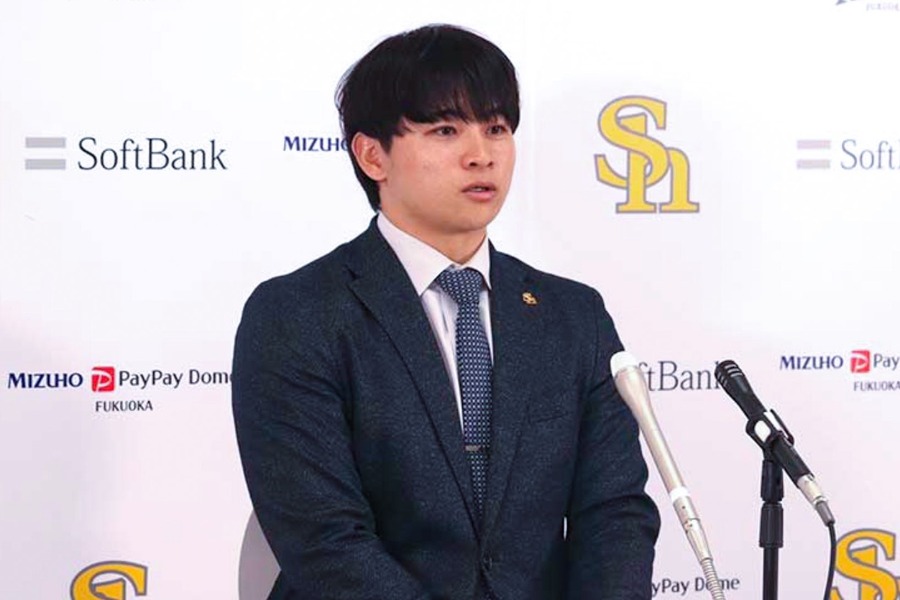 ソフトバンク・谷川原健太(2024年撮影)【写真:飯田航平】