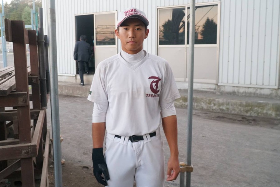 高崎高校野球部・多胡絢稀主将【写真:新井裕貴】