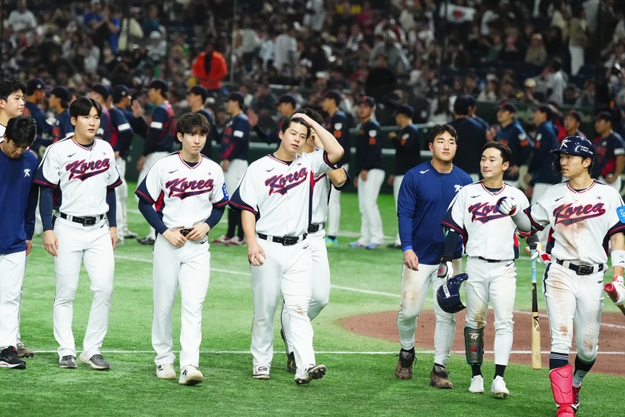 韓国代表【写真：小林靖】