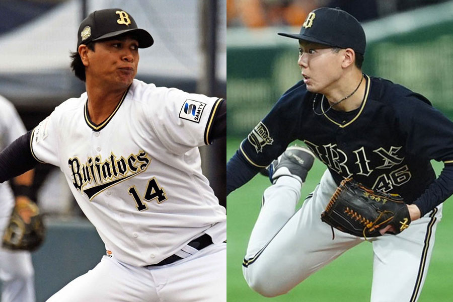 オリックス・宇田川優希(左)と本田仁海【写真:北野正樹、小林靖】