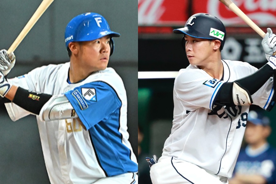日本ハム・吉田賢吾（左）と西武・平沢大河【写真：球団提供、小池義弘】