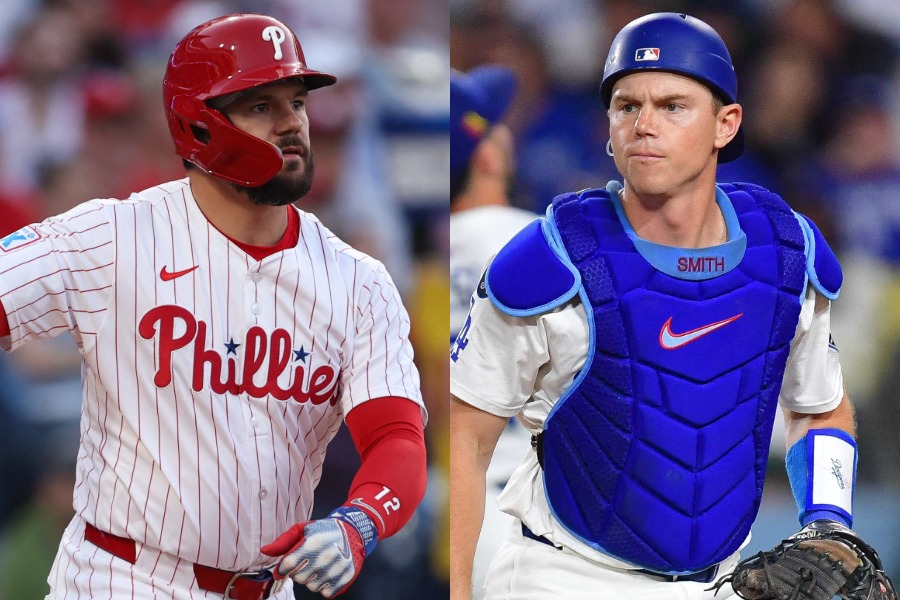 米国代表で出場するフィリーズのカイル・シュワーバー（左）とドジャースのウィル・スミス【写真：ロイター】