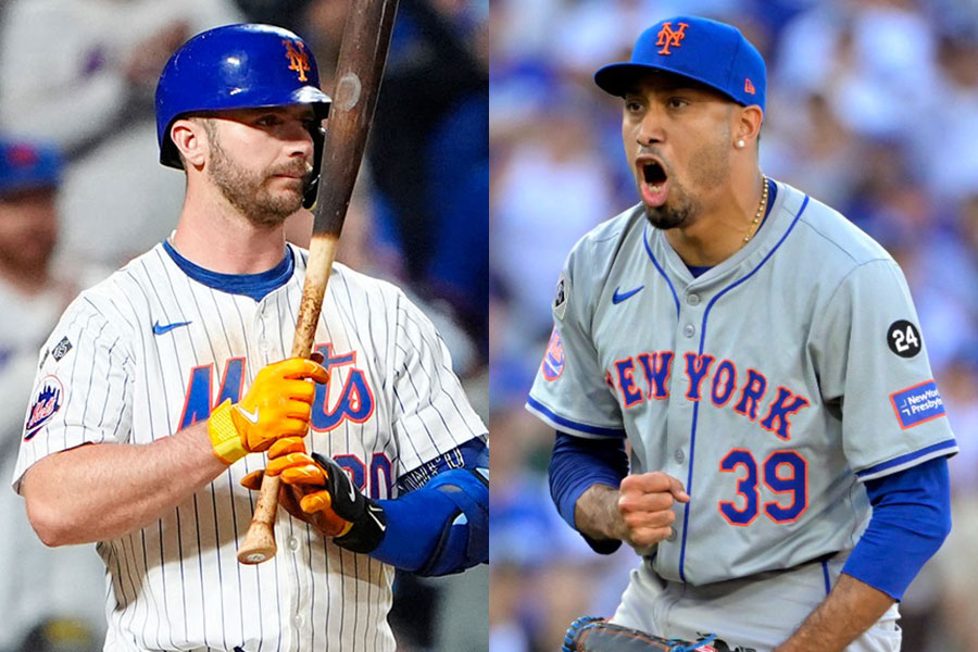 メッツFAのピート・アロンソ（左）、エドウィン・ディアス【写真：ロイター】