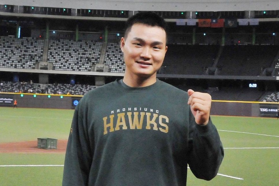 台湾プロ野球(CPBL)の台鋼ホークス・陳柏清【写真:篠崎有理枝】