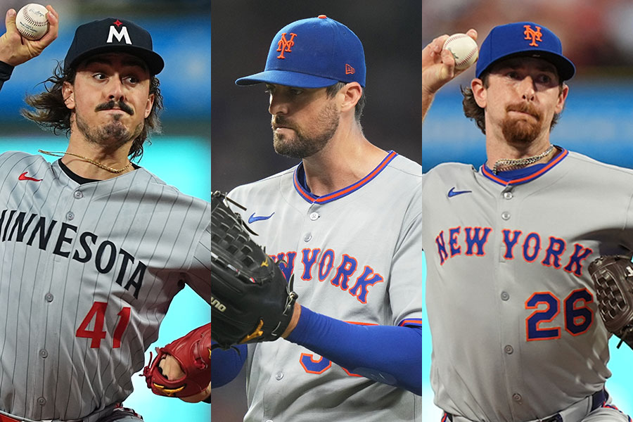 ツインズのジョー・ライアン、メッツのクレイ・ホームズ、ノーラン・マクリーン(左から)【写真:アフロ】