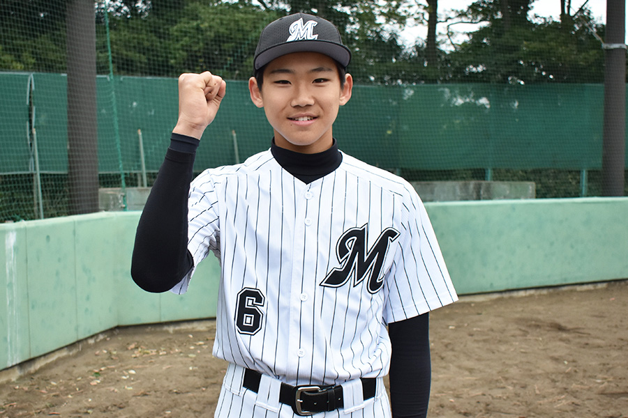 「大谷選手ぐらいの大きいホームランを打ちたい」と夢を語る【写真：高橋幸司】