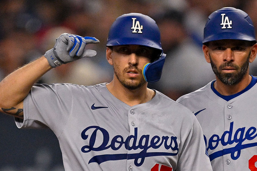 ドジャース時代のオースティン・バーンズ【写真：アフロ】