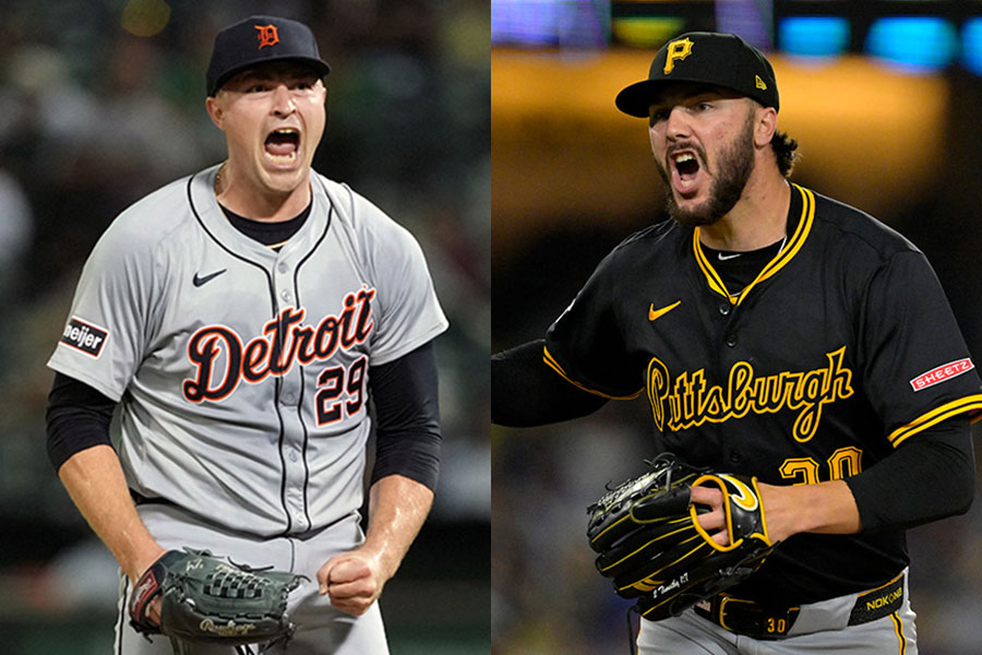タイガースのタリック・スクーバル（左）とパイレーツのポール・スキーンズ【写真：ロイター】
