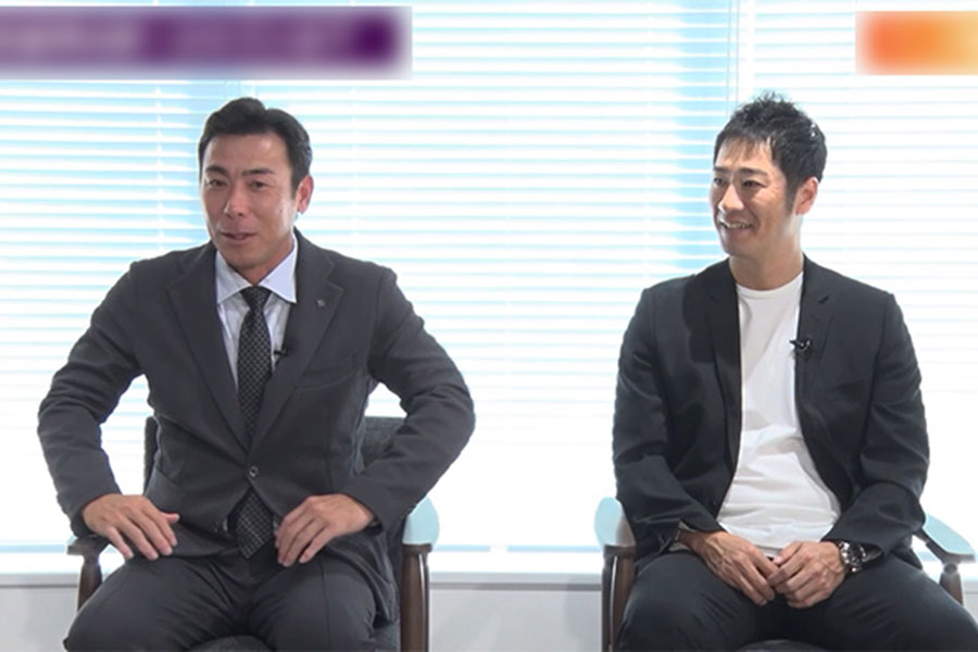 荒木雅博氏（左）と西岡剛氏【画像：パーソル パ・リーグTV】