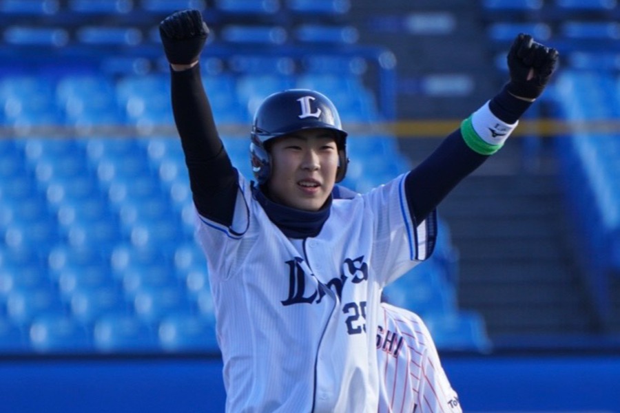 NPBジュニアトーナメントに出場した西武ライオンズジュニアの五十嵐悠晟くん【写真：宮脇広久】