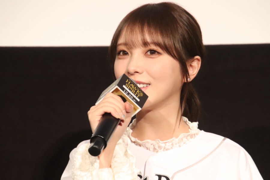 舞台挨拶に登場した元乃木坂46の与田祐希さん【写真：福谷佑介】