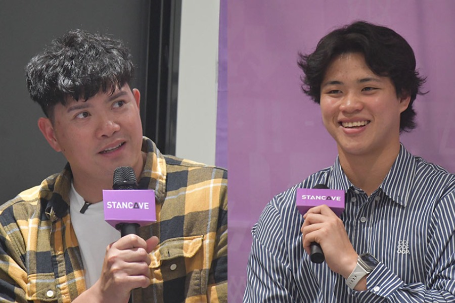 ファンミーティングに参加する楽天の宋家豪（左）と日本ハムの孫易磊【写真提供：(C)PLM】