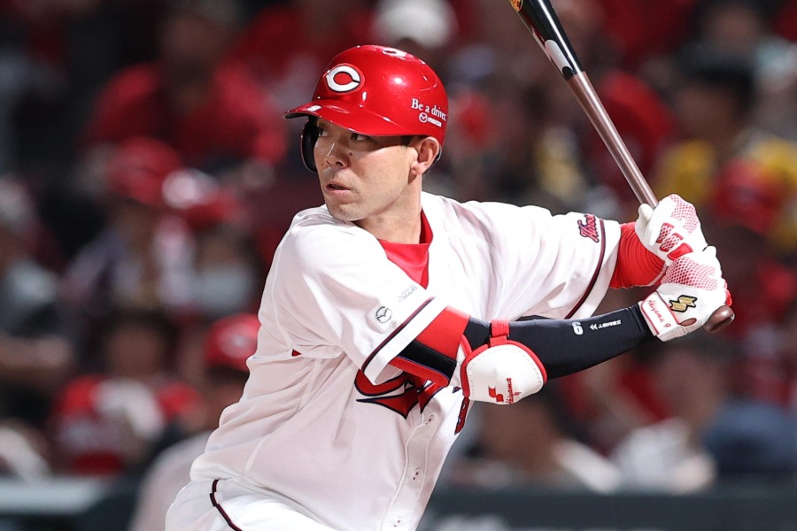 広島・秋山翔吾【写真：栗木一考】