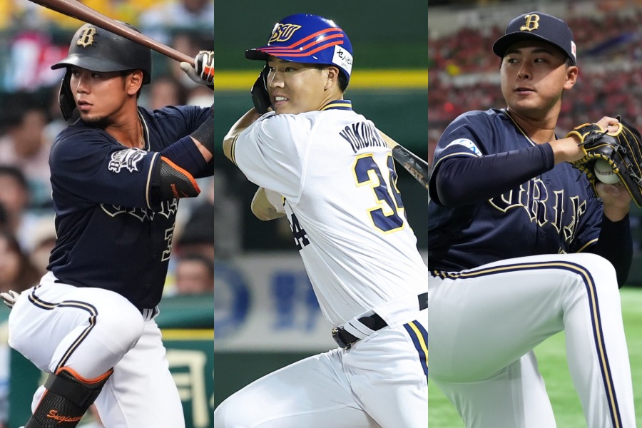 オリックス・杉澤龍、横山聖哉、東松快征（左から）【写真：小林靖、加治屋友輝】