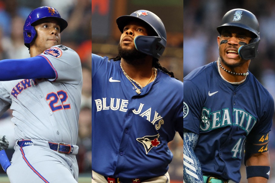 フアン・ソト、ブラディミール・ゲレーロJr、フリオ・ロドリゲス（左から）【写真：ロイター】