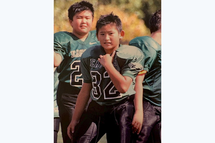 米国で滞在中アメリカンフットボールをしていた常松広太郎【写真：本人提供】