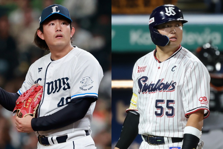 アストロズ・今井達也（左）とWソックス・村上宗隆【写真：小池義弘、加治屋友輝】