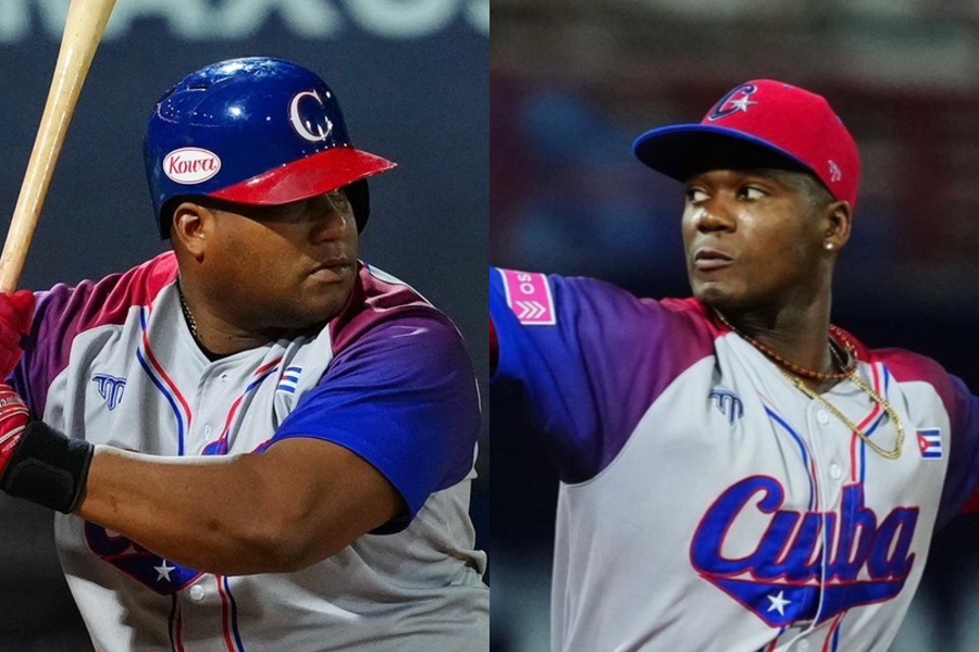 キューバ代表のデスパイネとモイネロ【写真：小林靖】