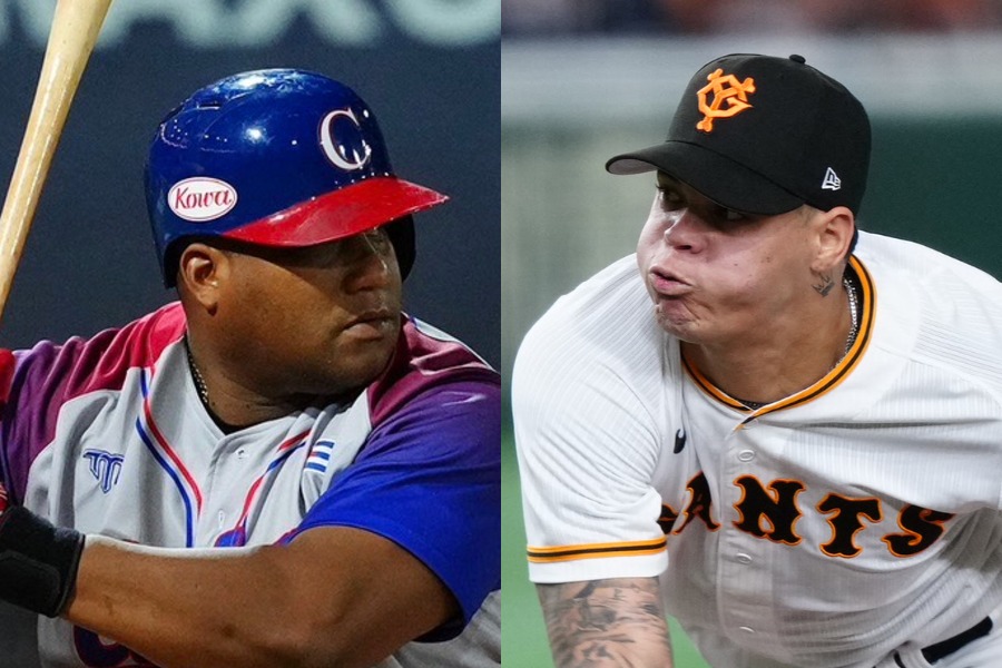 キューバ代表の予備リストに入ったアルフレド・デスパイネ（左）とヨアン・ロペス【写真：小林靖、矢口亨】