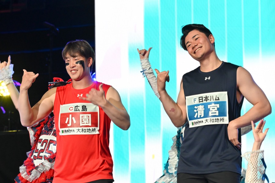 「超プロ野球ULTRA」に広島・小園海斗(左)と日本ハム・清宮幸太郎が出演する【写真提供:読売テレビ】