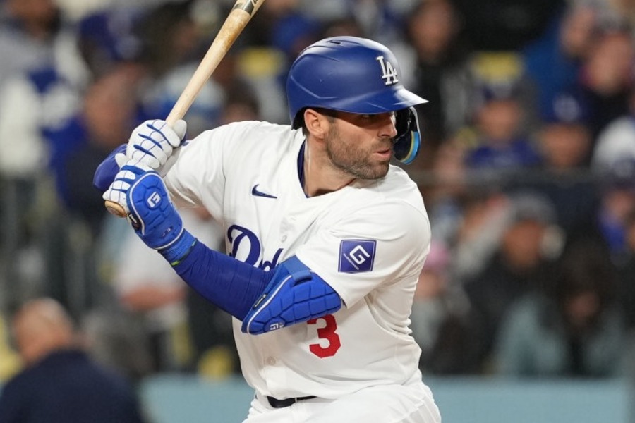 エンゼルスからFAになったクリス・テイラー(写真はドジャース時代)【写真:小林靖】