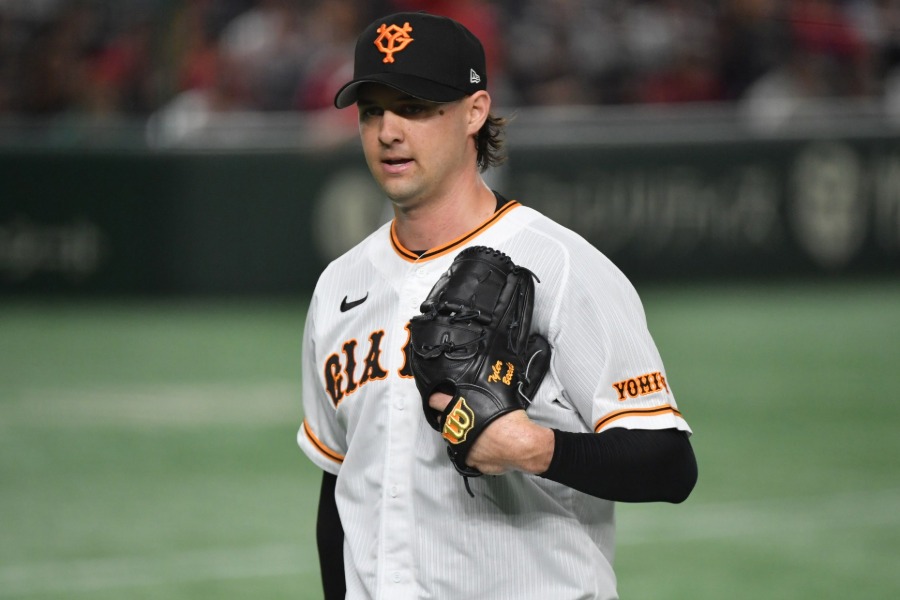 巨人時代のタイラー・ビーディ【写真：小林靖】