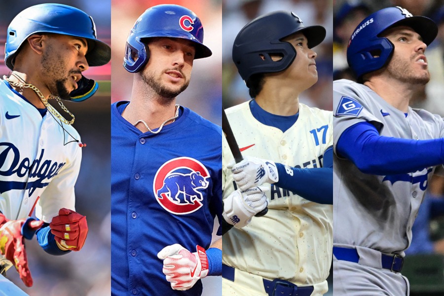 ドジャースのムーキー・ベッツ、カイル・タッカー、大谷翔平、フレディ・フリーマン（左から）【写真：ロイター】