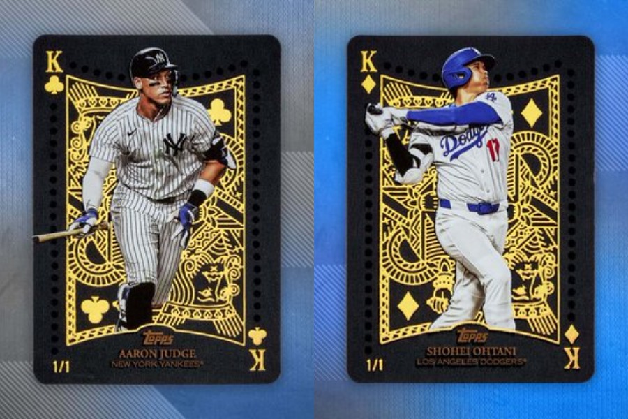 ヤンキースのアーロン・ジャッジ（左）とドジャース・大谷翔平の特別カード（写真はスクリーンショット）