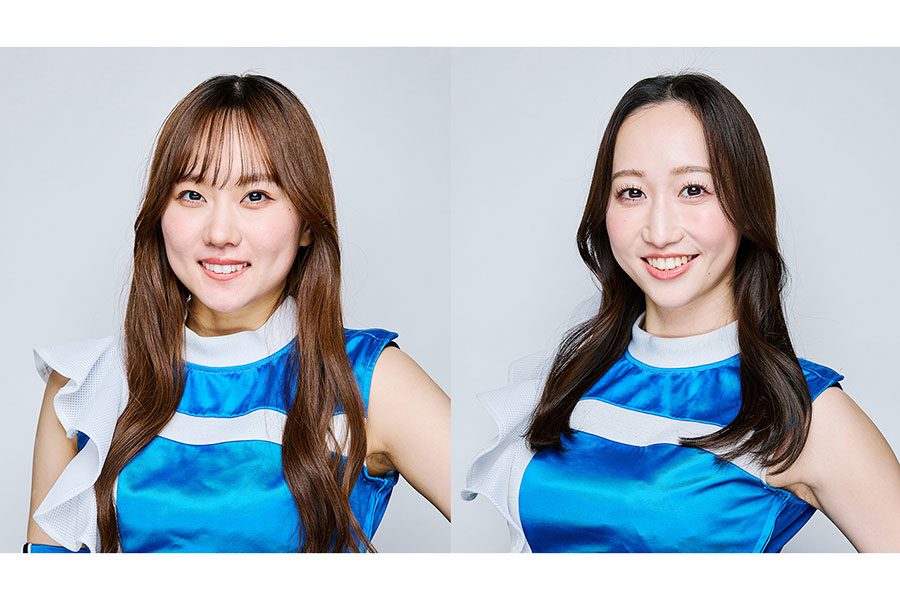 ファイターズガールの駒野稀子さん(左)、上野菜奈子さん【写真:H.N.F.】