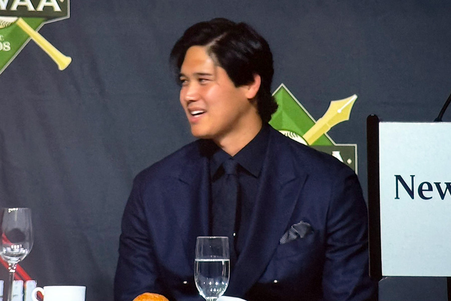 夕食会に出席したドジャース・大谷翔平【写真：編集部】