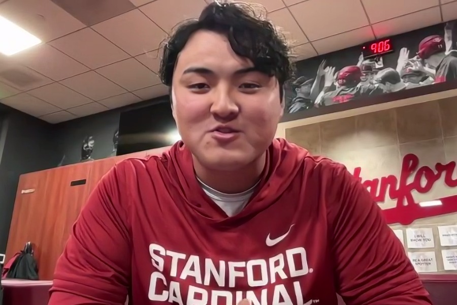 オンライン取材に応じたスタンフォード大・佐々木麟太郎(画像はスクリーンショット)