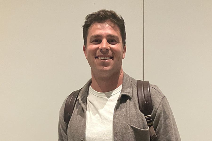 来日したロッテのサム・ロング【写真:球団提供】