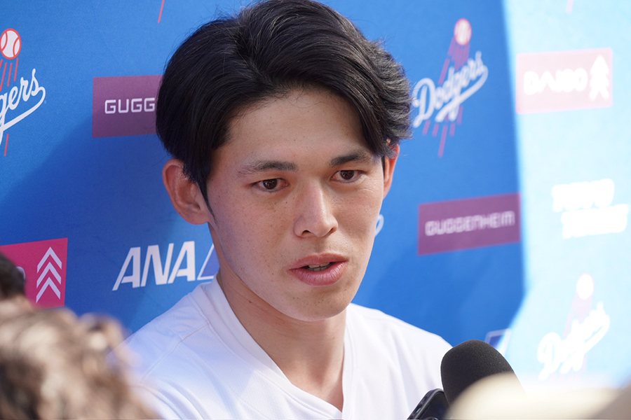 ドジャーフェストに参加したドジャース・佐々木朗希【写真：上野明洸】