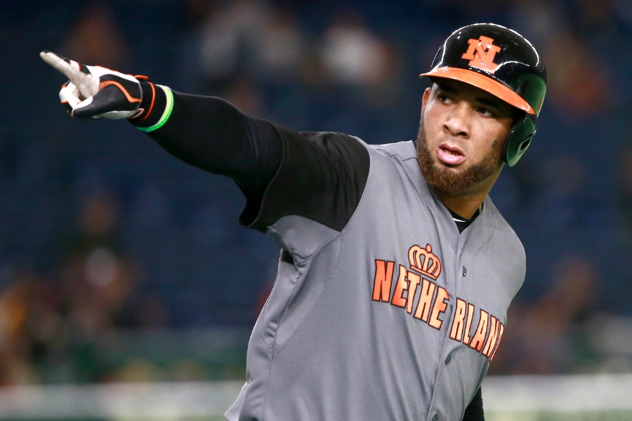 2017年のWBCでオランダ代表として活躍したウラディミール・バレンティン【写真：アフロ】