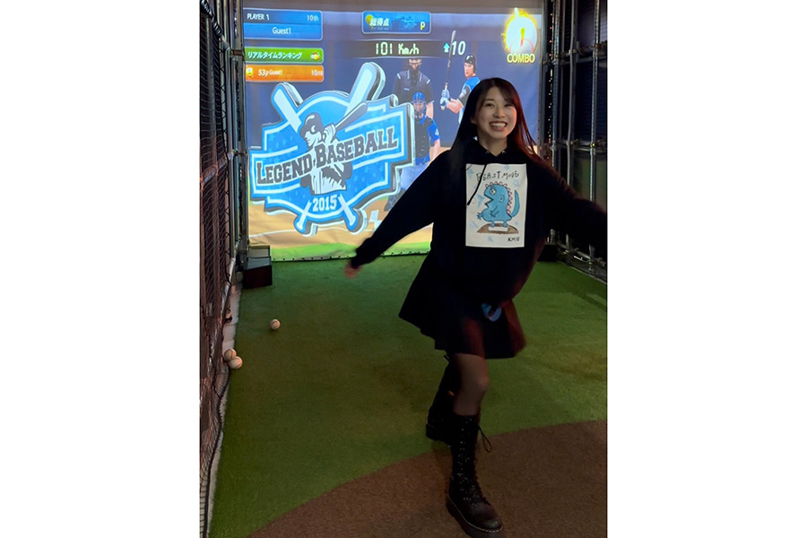 エスコンフィールドに訪れた牧野真莉愛さん（写真はスクリーンショット）