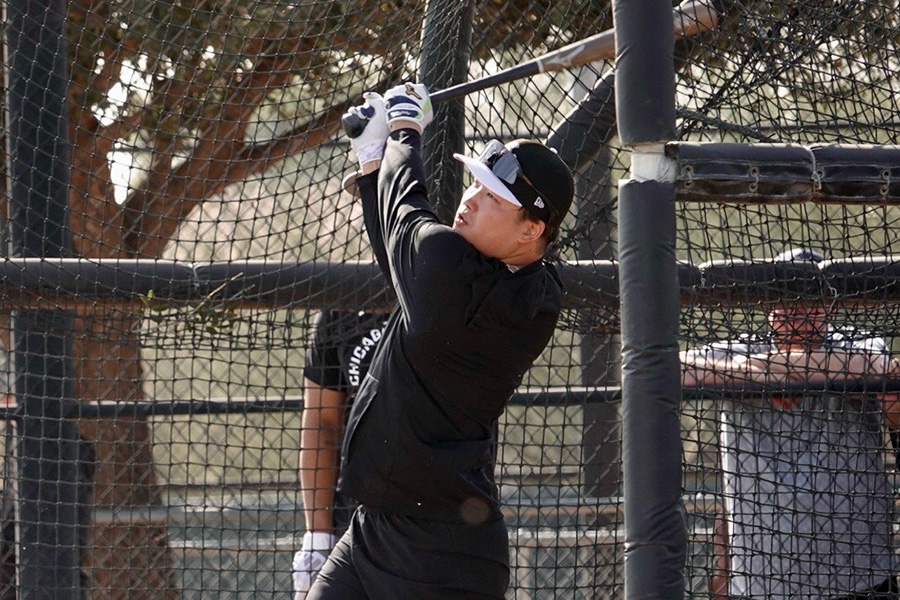 打撃練習をするホワイトソックス・村上宗隆【写真：小谷真弥】
