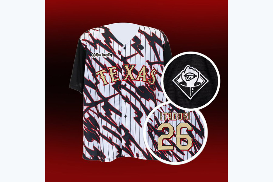 呪術廻戦とコラボしたレンジャーズのユニホーム【写真:MLB公式Xより】