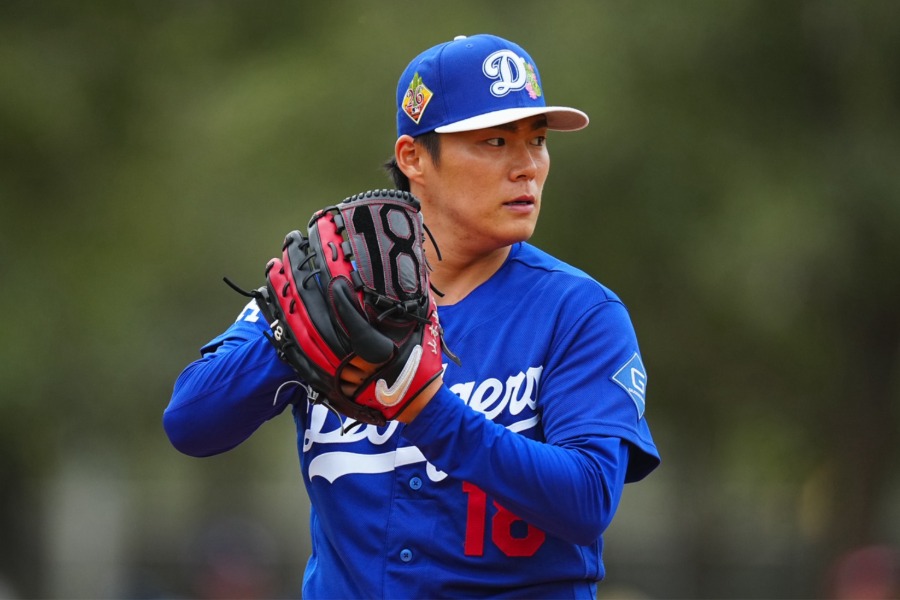 ライブBPに登板したドジャース・山本由伸【写真：荒川祐史】