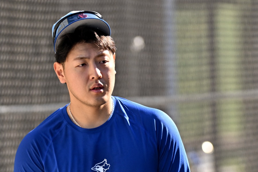 キャンプに参加しているBジェイズ・岡本和真【写真：ロイター】