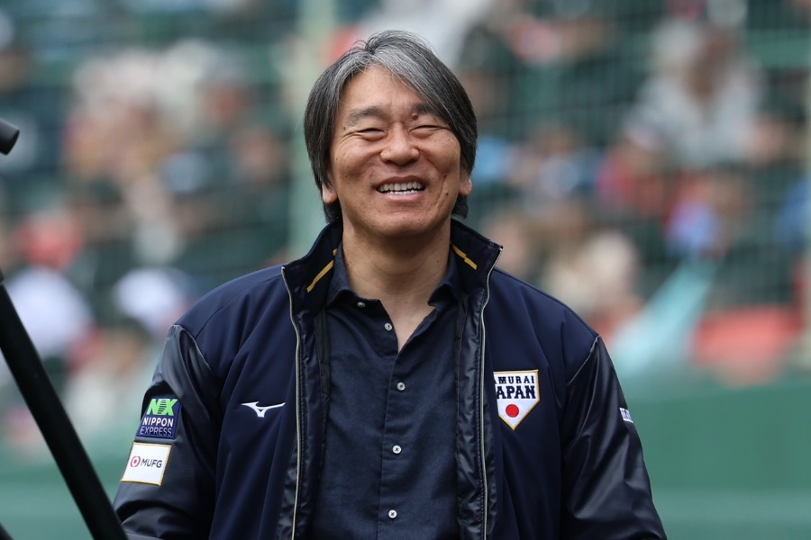 侍キャンプを訪れた松井秀喜氏【写真：加治屋友輝】